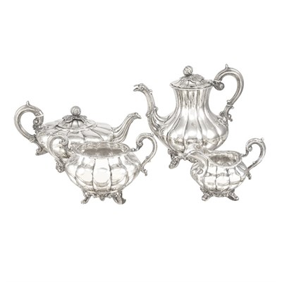 Lot 296 - Irish Silver Four-Piece Tea Service Height of...