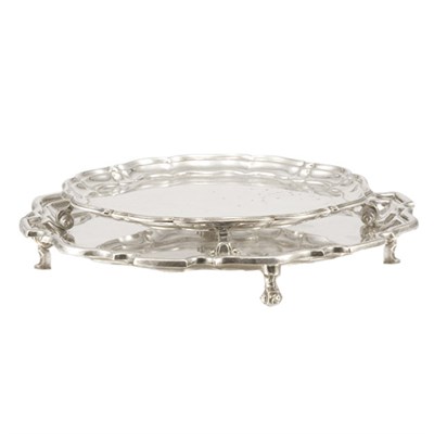 Lot 288 - Two English Silver Salvers Total approximately...