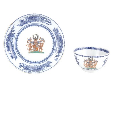 Lot 259 - Chinese Export Armorial Porcelain Tea Bowl and...