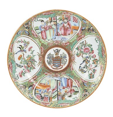 Lot 309 - Chinese Export Rose Medallion Armorial...