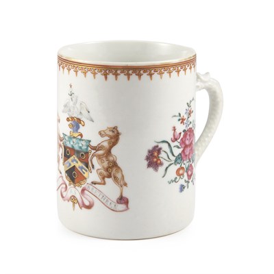 Lot 276 - Chinese Export Armorial Porcelain Mug Mid 18th...