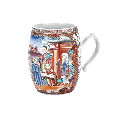 Lot 311 - Chinese Export Rose Mandarin Porcelain Mug...