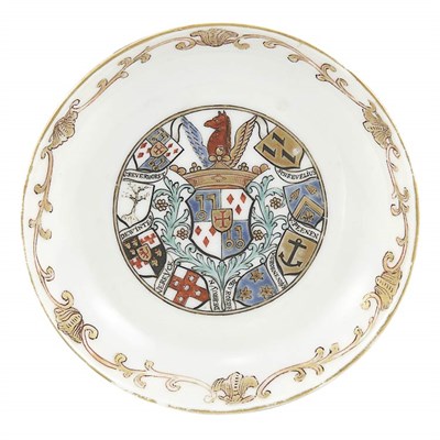Lot 271 - Chinese Export Armorial Porcelain Dish Circa...
