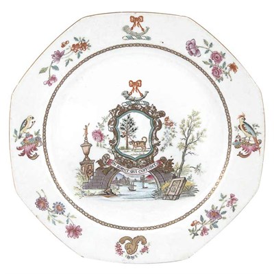 Lot 297 - Chinese Export Armorial Porcelain Dish Circa...