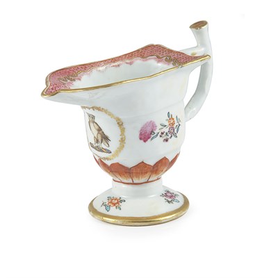 Lot 302 - Chinese Export Armorial Porcelain Helmet-Form...