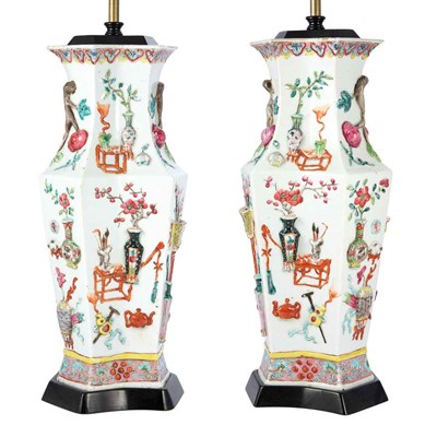 Lot 312 - Pair of Chinese Export Famille Rose Porcelain...