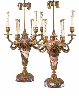 Lot 630 - Pair of Louis XVI Style Gilt-Bronze and Marble...