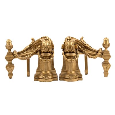 Lot 538 - Pair of Louis XVI Style Gold Painted Metal...