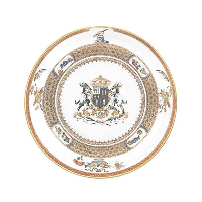 Lot 261 - Chinese Export Armorial Porcelain Dish Circa...