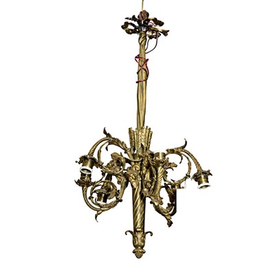 Lot 267 - Louis XVI Gilt-Metal Six-Light Chandelier The...