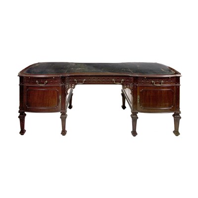 Lot 213 - Victorian Carved Mahogany Double Pedestal...