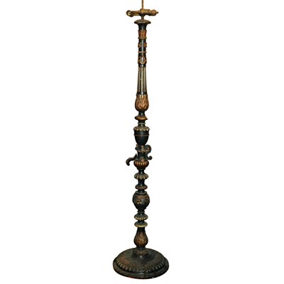 Lot 453 - Baroque Style Painted Candlestick Lamp Height...