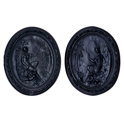 Lot 263 - Pair of Neoclassical Style Black Painted...