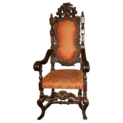 Lot 85 - Italian Style Carved Oak Armchair