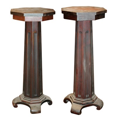 Lot 92 - Pair of Mahogany Pedestals Height 36 inches,...