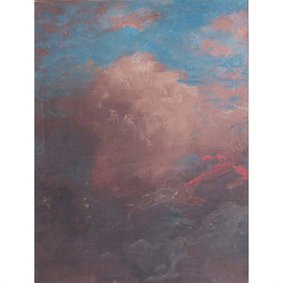 Lot 85A - American School 19th Century Red Clouds, Blue...