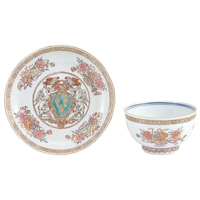 Lot 262 - Chinese Export Armorial Porcelain Cup and...