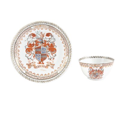 Lot 267 - Chinese Export Armorial Porcelain Cup and...