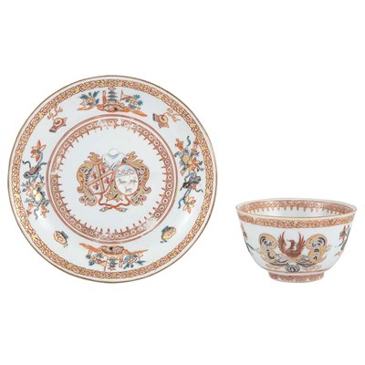 Lot 256 - Chinese Export Armorial Porcelain Cup and...