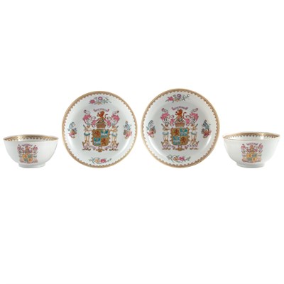 Lot 289 - Two Chinese Export Armorial Porcelain Cups and...
