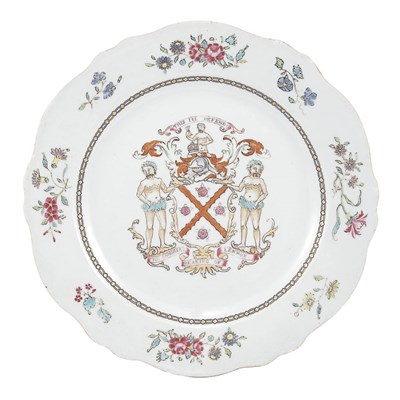 Lot 287 - Chinese Export Porcelain Armorial Dish Circa...