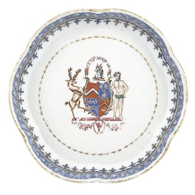 Lot 304 - Chinese Export Armorial Porcelain Teapot Stand...