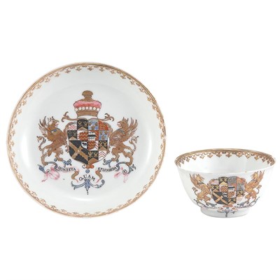 Lot 273 - Chinese Export Armorial Porcelain Cup and...