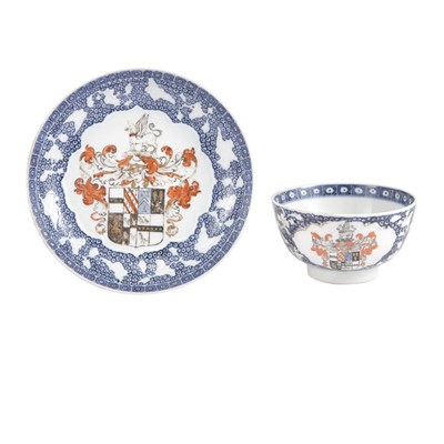 Lot 299 - Chinese Export Armorial Porcelain Cup and...