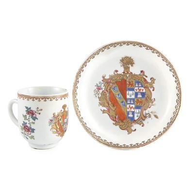 Lot 278 - Chinese Export Armorial Porcelain Teacup and...