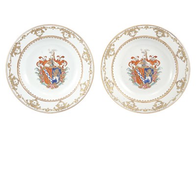 Lot 275 - Two Chinese Export Armorial Porcelain Bowls...