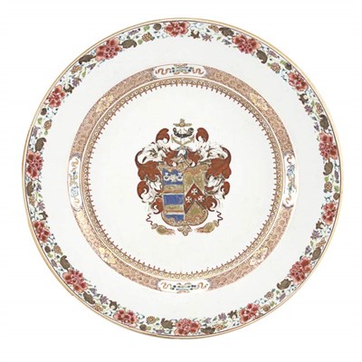 Lot 257 - Chinese Export Armorial Porcelain Charger...