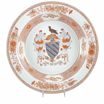 Lot 265 - Chinese Export Armorial Porcelain Basin Circa...