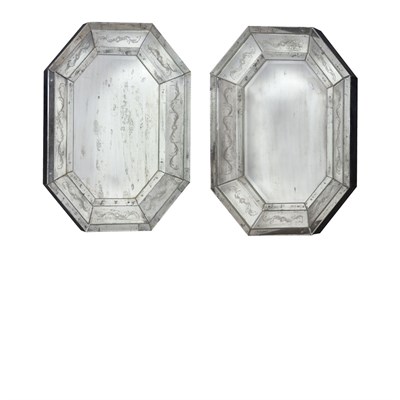 Lot 210 - Pair of Venetian Style Mirror Framed Mirrors...