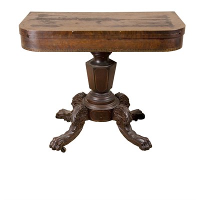 Lot 93 - Classical Stenciled Mahogany Fold-Over Games...