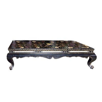 Lot 240 - Chinese Polychrome Decorated Black Lacquered...