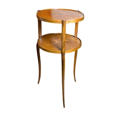 Lot 364 - Continental Fruitwood Two-Tier Side Table...