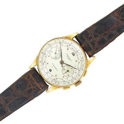 Lot 297 - Gentleman's Gold Chronograph Wristwatch