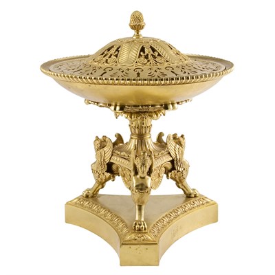 Lot 498 - Empire Style Gilt-Bronze Brazier The shallow...