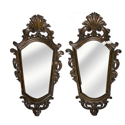 Lot 98 - Pair of Italian Rococo Style Painted Wood...