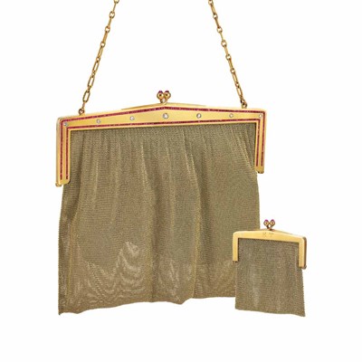 Lot 432 - Gold, Ruby and Diamond Evening Purse and Change Purse
