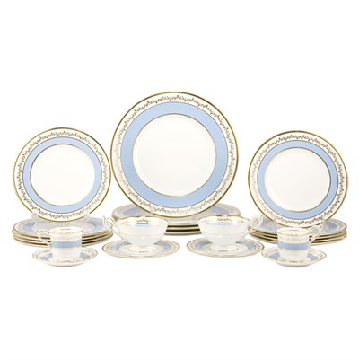 Lot 399 - Coalport Blue and Gilt Decorated Porcelain...