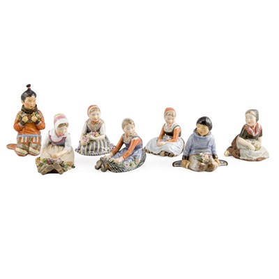 Lot 457 - Group of Seven Royal Copenhagen Porcelain...