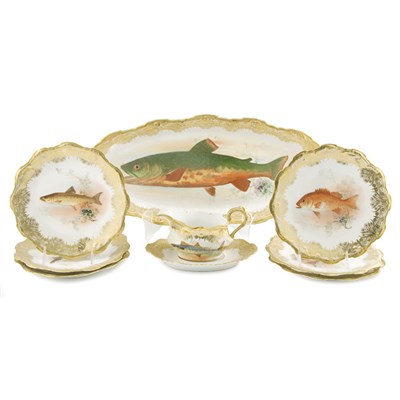 Lot 319 - Limoges Painted and Gilt Decorated Porcelain...