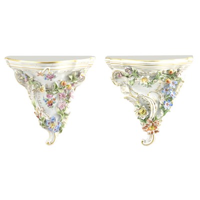Lot 121 - Pair of Dresden Gilt Decorated Porcelain...