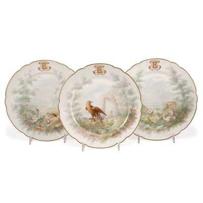 Lot 93 - Set of Twelve French Gilt and Hand Painted...