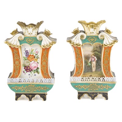 Lot 289 - Pair of Continental Gilt and Hand Painted...
