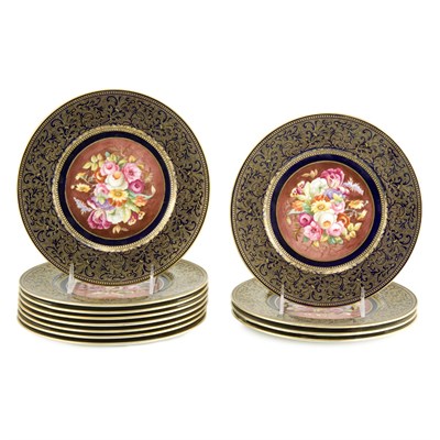 Lot 347 - Set of Twelve Cauldon Gilt Decorated Porcelain...