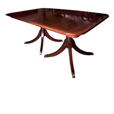 Lot 216 - George III Style Banded Mahogany Double...