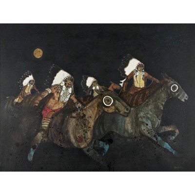 Lot 58 - Kevin Red Star American, b. 1943 Night Raiders...