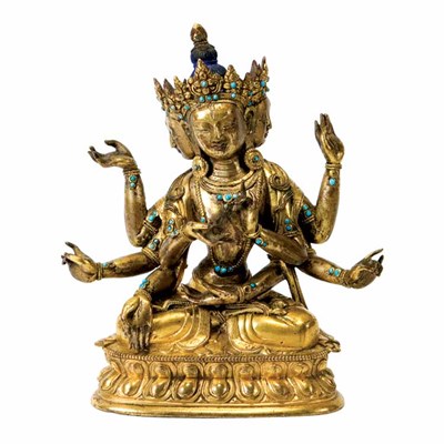 Lot 104 - Sino-Tibetan Gilt-Bronze Figure of...